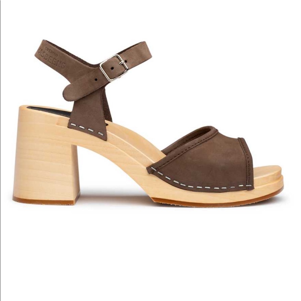 New Swedish Hasbeens Chocolate Brown Nubuck INGER